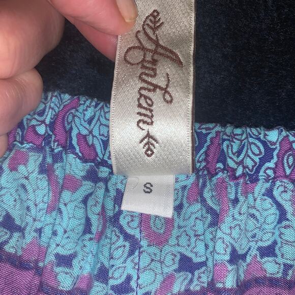 ARNHEM BOHO PURPLE BLOCK PRINT SHORTS S - Picture 4 of 6